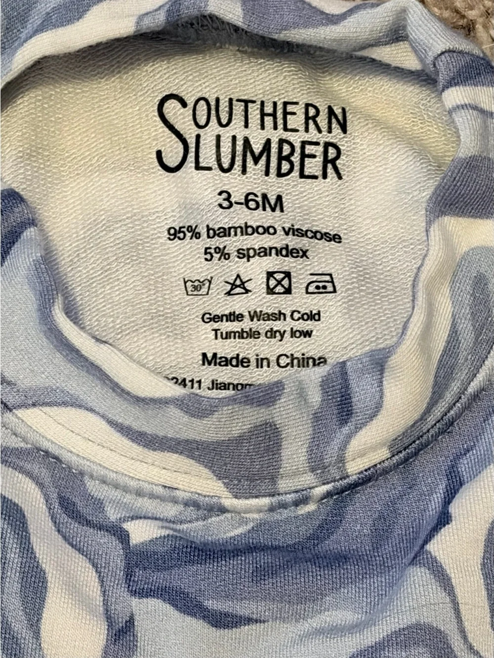 Southern Slumber Bamboo Blue and White Oyster Print Kids Set